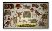 Jurassic Park Stickers, Pliego 59x33 Cms., usado segunda mano  Chile 