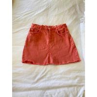 Como Nueva Falda Mini Jeans Color Coral Zara Girl 13-14, usado segunda mano  Chile 