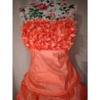 Vestido Fiesta Strapples, Talla L,  Color Coral , usado segunda mano  Chile 