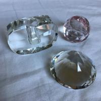 Conjunto Adornos De Cristal: Lapicero, Esfera Y Diamante segunda mano  Chile 
