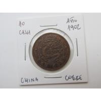 Antigua Moneda China 10 Cash Cobre Año 1902 Muy Escasa, usado segunda mano  Chile 