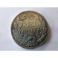 Moneda Chile 1 Peso 1897 (rp)(x1080-x1083 segunda mano  Chile 