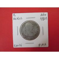 Moneda Chile 2 Reales Plata Epoca Colonial Año 1801 Escasa segunda mano  Chile 