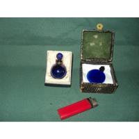 2 Antiguas Botellitas De Perfume, Azul Cobalto., usado segunda mano  Chile 