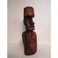 Usado, Estatua Moai Rapanui Tallado Madera Antiguo Original Museo  segunda mano  Chile 