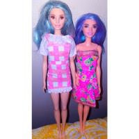 Usado, Barbie Fashionistas Lote 2 Muñecas Cabello Azul Y Celeste segunda mano  Chile 