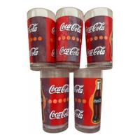 5 Vasos Coleccionables De Vidrio Coca Cola 14 Cm segunda mano  Chile 