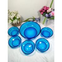 Bowls Con Pocillos De Vidrio Azul Cobalto , usado segunda mano  Chile 