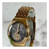 Reloj Swatch Oro Rosa Esfera Gris Cuarzo Cronografo Mujer, usado segunda mano  Chile 