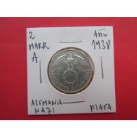 Moneda Alemania Nazi 2 Mark Plata 2 Guerra Año 1938 segunda mano  Chile 