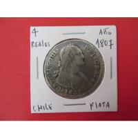 Usado, Moneda Chile 4 Reales Plata Colonia Española Año 1807 Escasa segunda mano  Chile 