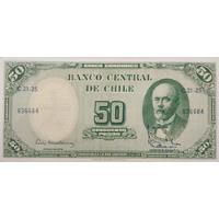 Usado, Billete Chile 50 Pesos Remarcado Mackenna Ibañez Unc(bb38 segunda mano  Chile 