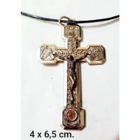 Crucifijo Metal Dorado Via Crucis C/piedra Jerusalem,6,5 Cm. segunda mano  Chile 