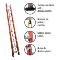 Usado, Escalera Telescópica Fibra De Vidrio 24 Peldaños - Serie 534 segunda mano  Chile 