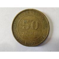 Moneda Perú 50 Soles De Oro 1980 (x1456-1457 segunda mano  Chile 