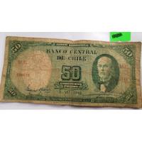 Billete Antiguo 50 Pesos Chile  8 J Ulio 1942   5 Condores, usado segunda mano  Chile 