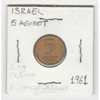 Moneda Israel 5 Agorot 1961 Vf/xf segunda mano  Chile 