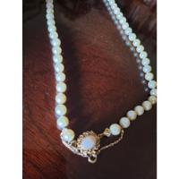 Collar Perlas Cultivadas 8m 72cm Broche Oro Amarillo Años 50 segunda mano  Chile 