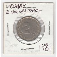 Moneda Uruguay 2 Nuevos Pesos 1981 Vf, usado segunda mano  Chile 